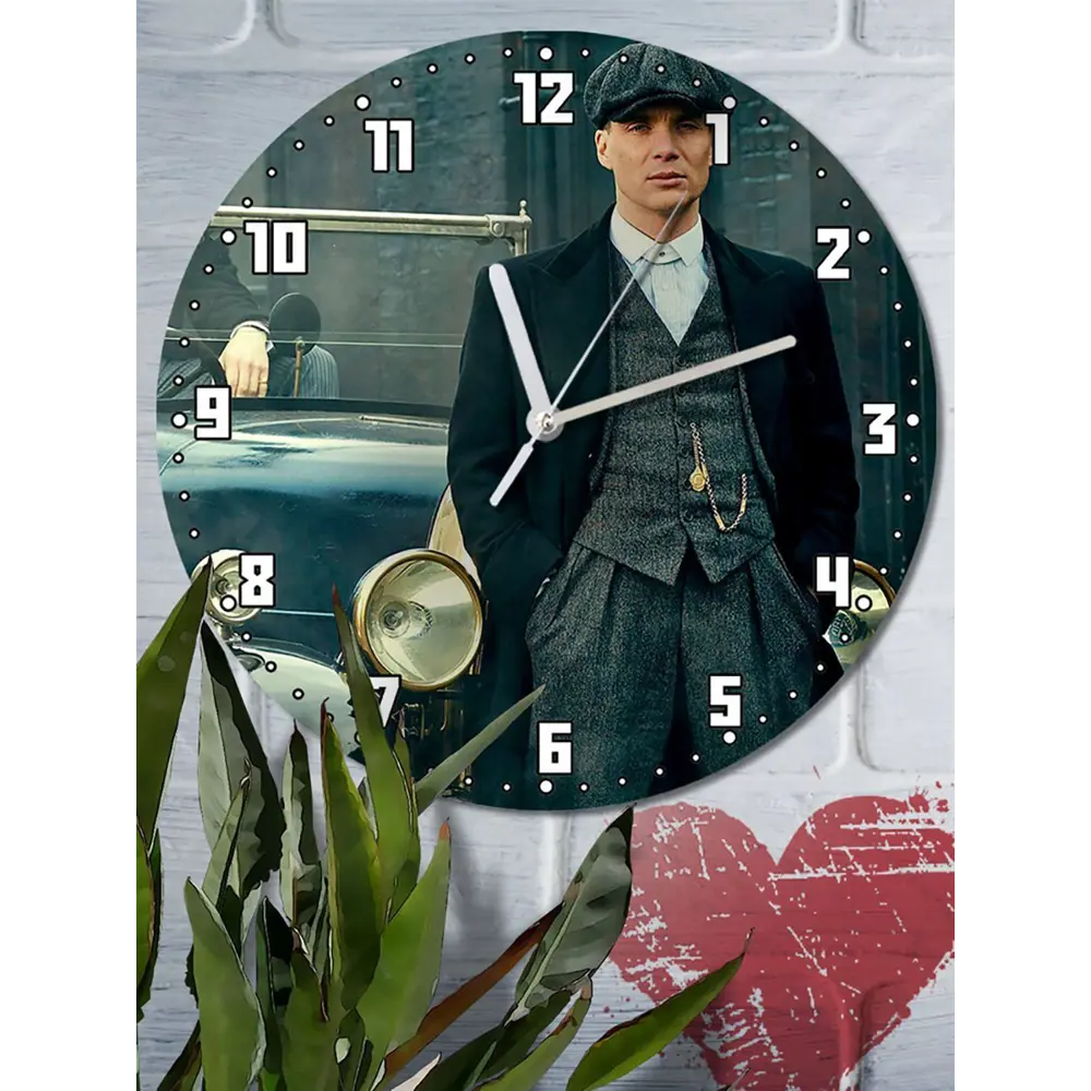 Фото 6 Настенные часы круглые 27 см Бруталити сериалы Peaky Blinders - 4023 цвет черный
