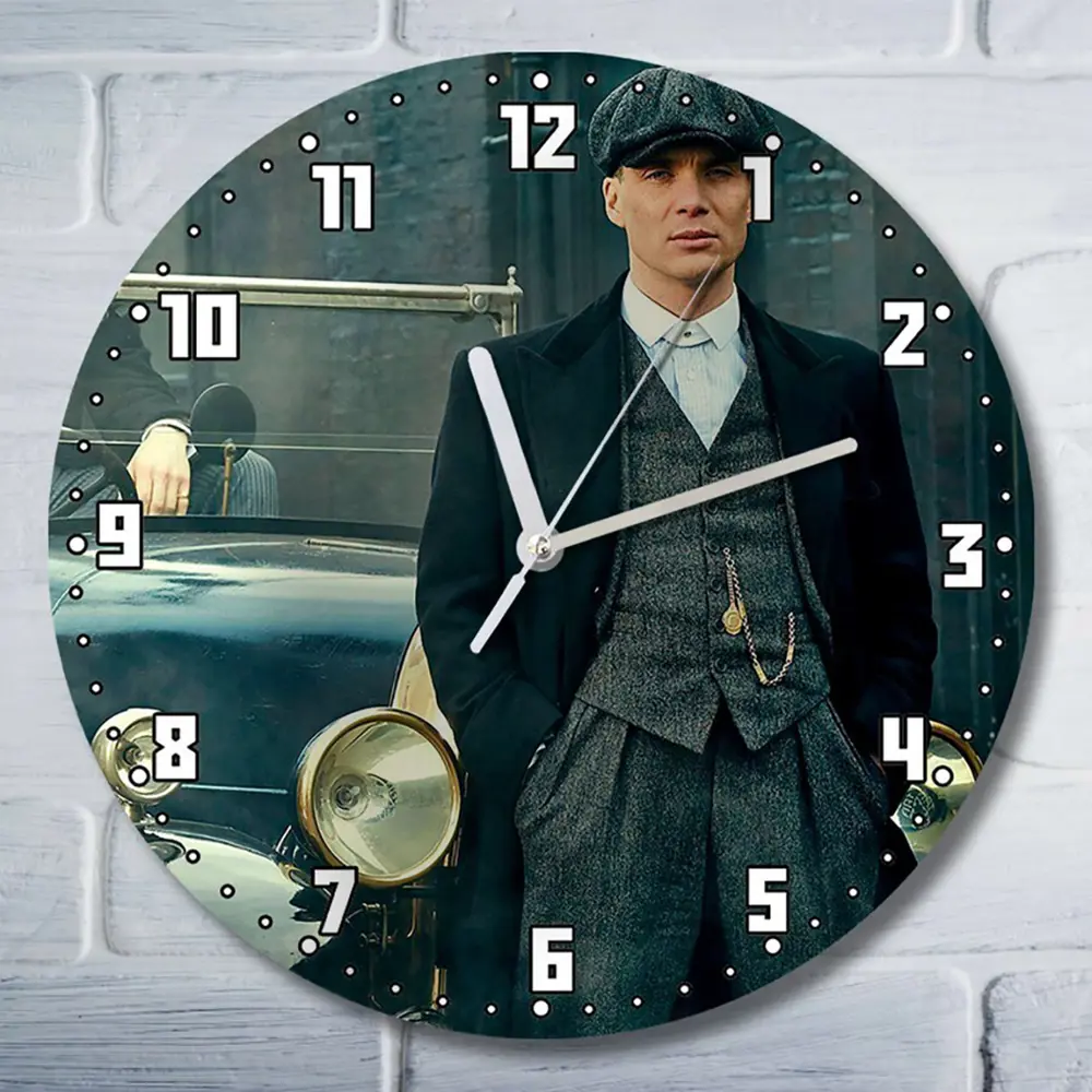 Фото Настенные часы круглые 27 см Бруталити сериалы Peaky Blinders - 4023 цвет черный