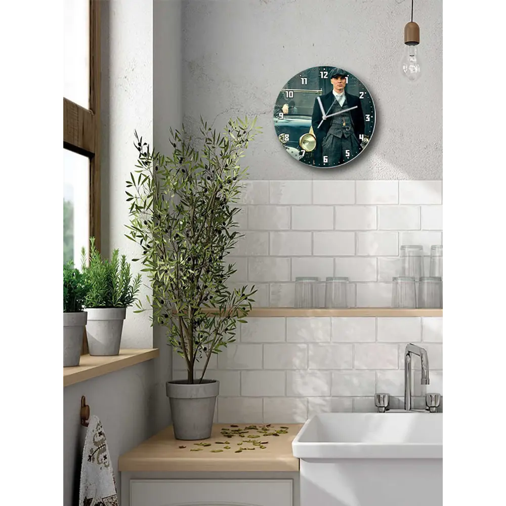 Фото 5 Настенные часы круглые 27 см Бруталити сериалы Peaky Blinders - 4023 цвет черный