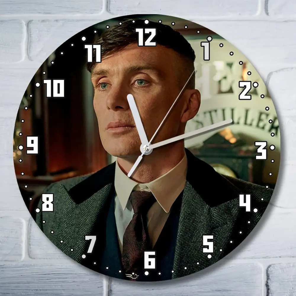 Фото Настенные часы круглые 27 см Бруталити сериалы Peaky Blinders - 4026 цвет черный