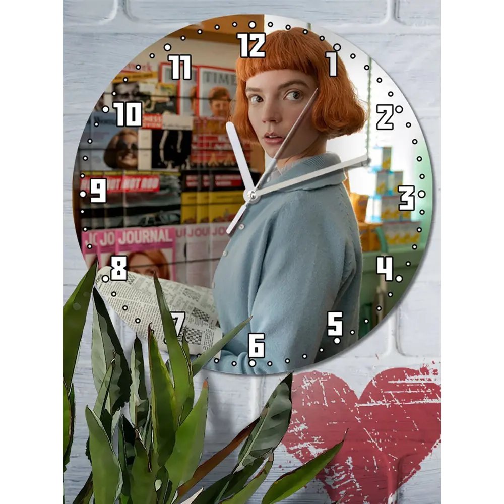 Фото 6 Настенные часы круглые 27 см Бруталити сериалы The Queen's Gambit - 3936 цвет черный