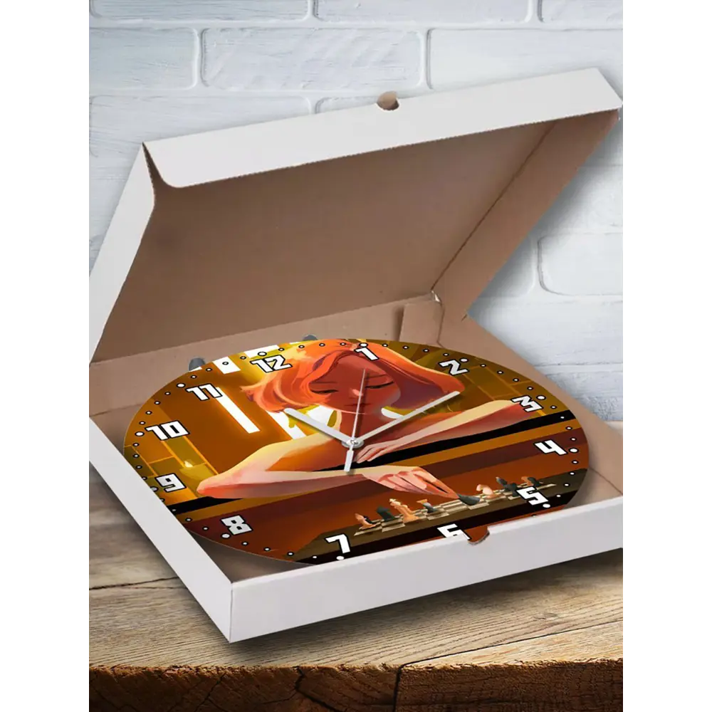 Фото 3 Настенные часы круглые 27 см Бруталити сериалы The Queen's Gambit - 3937 цвет черный