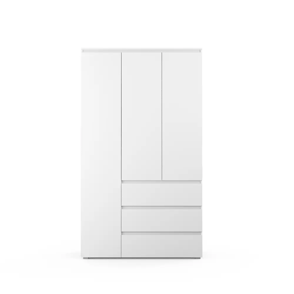 Фото 4 Шкаф распашной A-a mebel 120x204x50 см 3 дверный с полками ЛДСП цвет белый Фото 4 Шкаф распашной A-a mebel 120x204x50 см 3 дверный с полками ЛДСП цвет белый