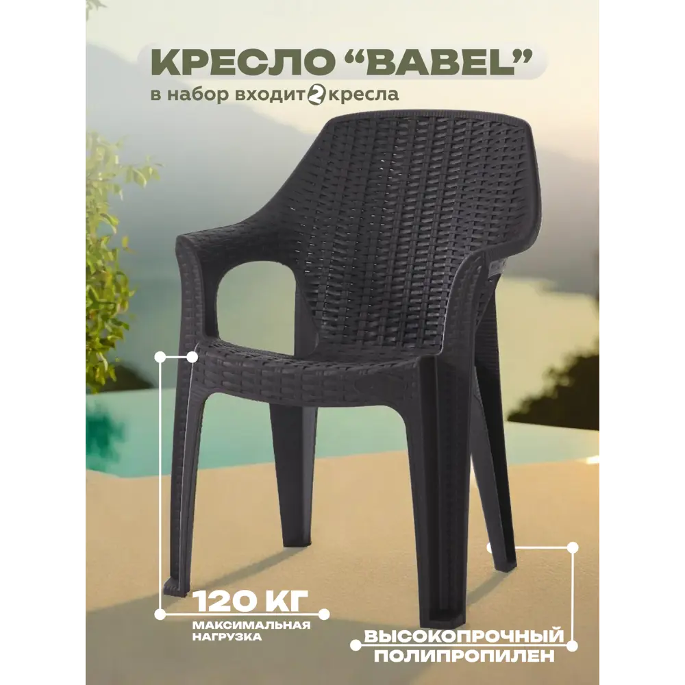 Фото Кресло садовое Heniver SPC-B003SET2 62 см x 42 см x 85 см пластик черный 2 шт Фото Кресло садовое Heniver SPC-B003SET2 62 см x 42 см x 85 см пластик черный 2 шт