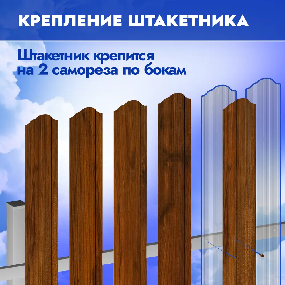 Фото 3 Штакетник Strong НФ-00037825 п-образный 20 мм 150 см односторонний фигурный коричневый Фото 3 Штакетник Strong НФ-00037825 п-образный 20 мм 150 см односторонний фигурный коричневый