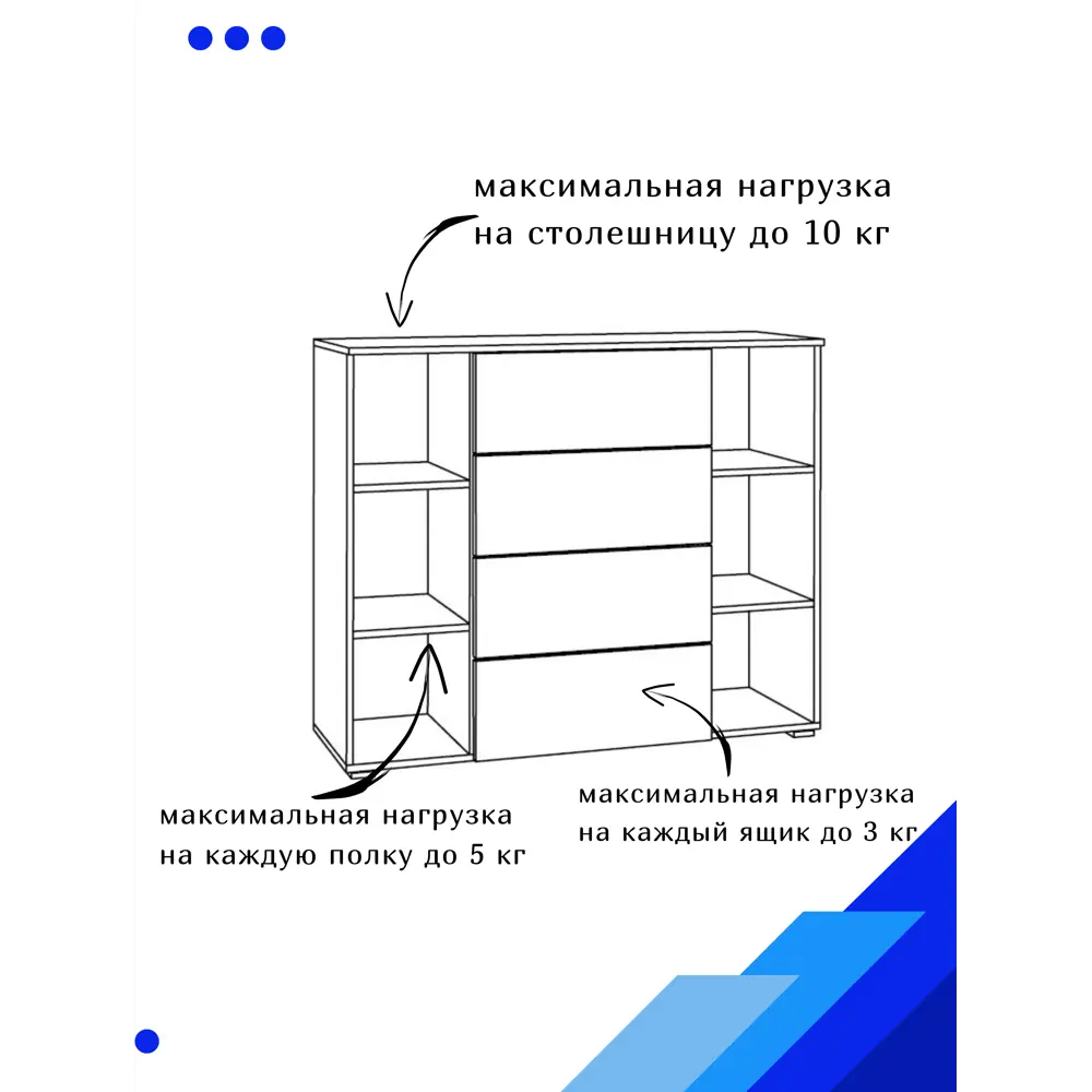 Фото 4 Комод Mobi Остин 4 ящика 120x41.9x99.3 см ЛДСП цвет серый графит/дуб золотой крафт Фото 4 Комод Mobi Остин 4 ящика 120x41.9x99.3 см ЛДСП цвет серый графит/дуб золотой крафт