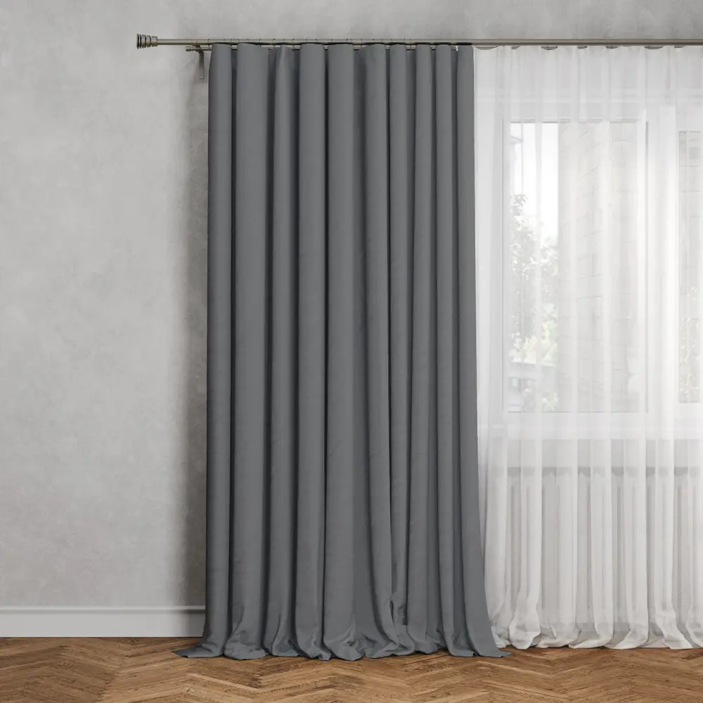 Фото Штора на ленте Inspire Enaelle 200x280 см цвет серый Granit 3 Фото Штора на ленте Inspire Enaelle 200x280 см цвет серый Granit 3