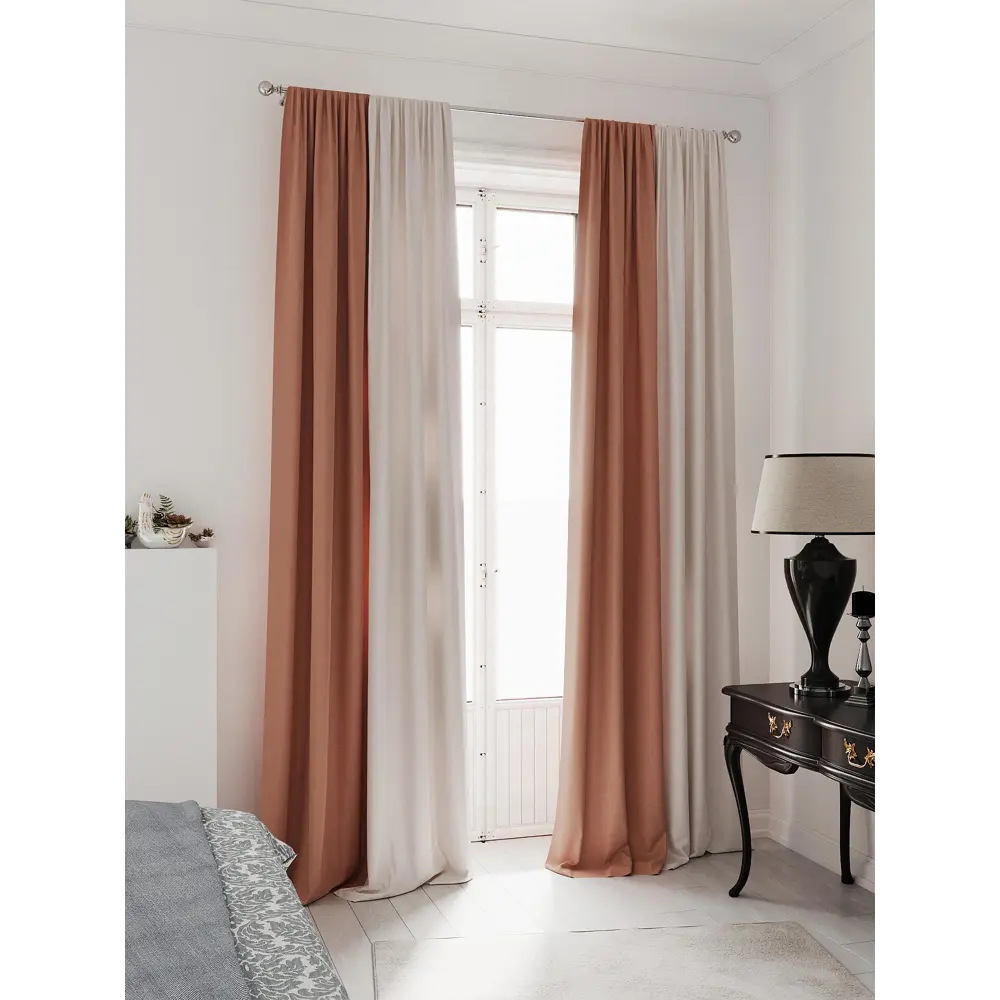 Фото 3 Комплект штор на ленте At Home Нобиус 145x270 см полиэстер цвет оранжевый AA213521-270 Фото 3 Комплект штор на ленте At Home Нобиус 145x270 см полиэстер цвет оранжевый AA213521-270