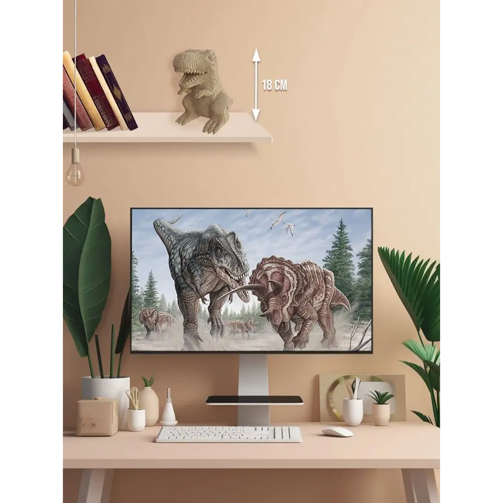 Фото 5 Фигура декоративная сборная из картона животные тирекс - 72