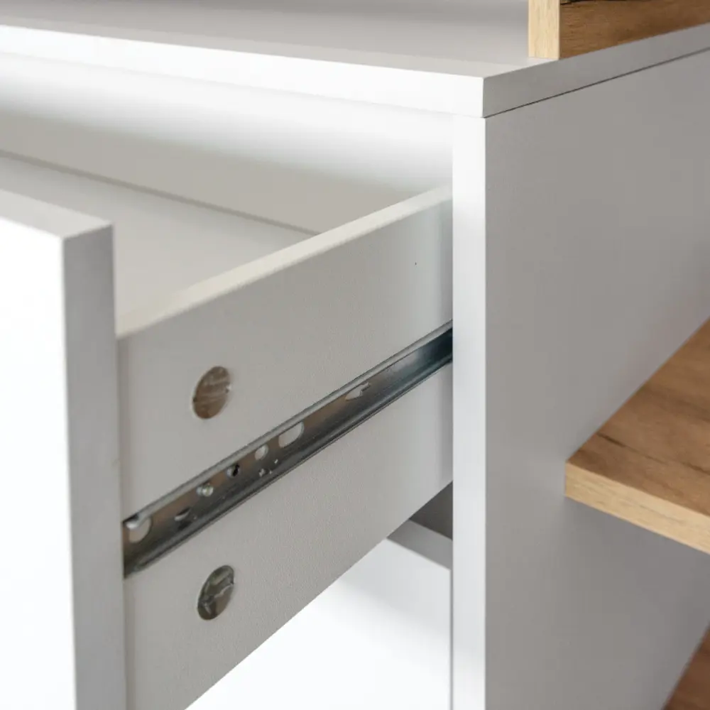 Фото 7 Тумба под телевизор Mobi Бэль 171x52.8x43 см ЛДСП цвет белый премиум/дуб крафт золотой Фото 7 Тумба под телевизор Mobi Бэль 171x52.8x43 см ЛДСП цвет белый премиум/дуб крафт золотой