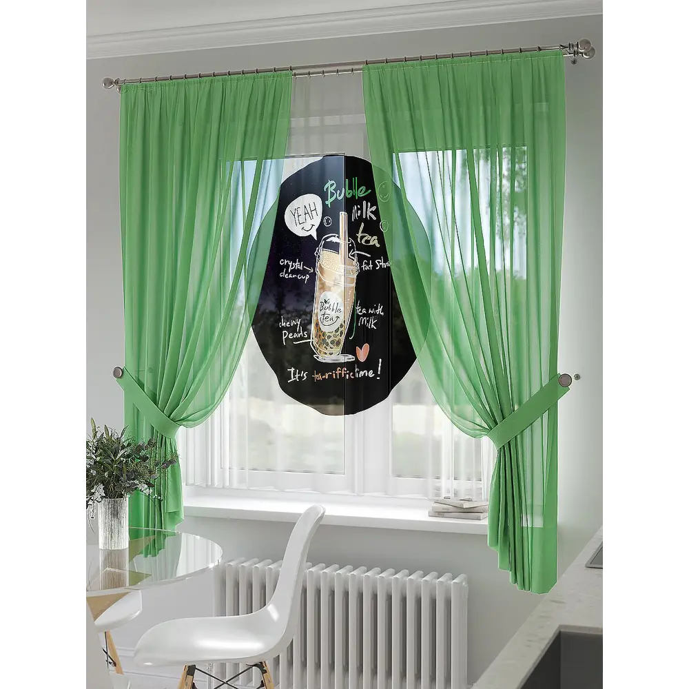 Фото 3 Тюль на ленте At Home Риквент 145x180 см вуаль цвет белый/коричневый/черный AA550066 Фото 3 Тюль на ленте At Home Риквент 145x180 см вуаль цвет белый/коричневый/черный AA550066