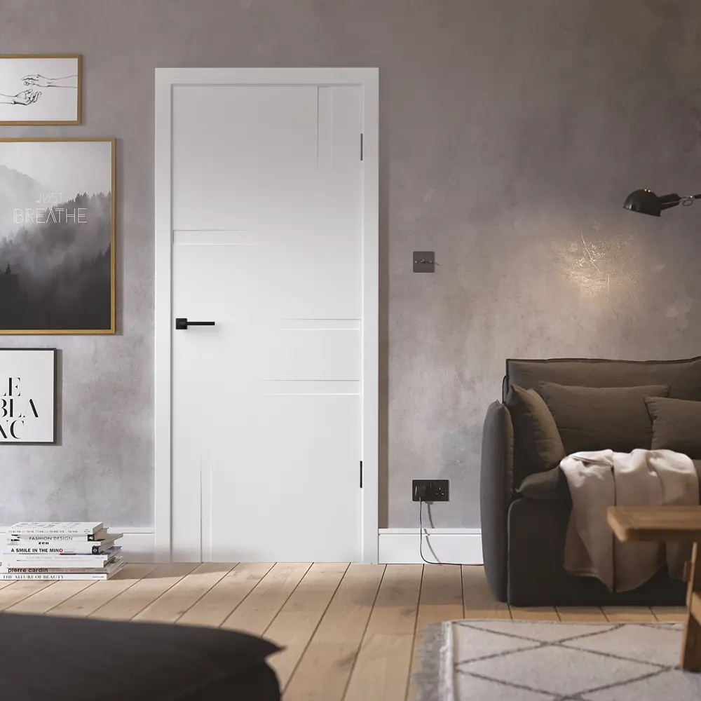 Фото 5 Дверь межкомнатная глухая с замком и петлями в комплекте Лофт 70x190 см эмаль цвет белый Фото 5 Дверь межкомнатная глухая с замком и петлями в комплекте Лофт 70x190 см эмаль цвет белый