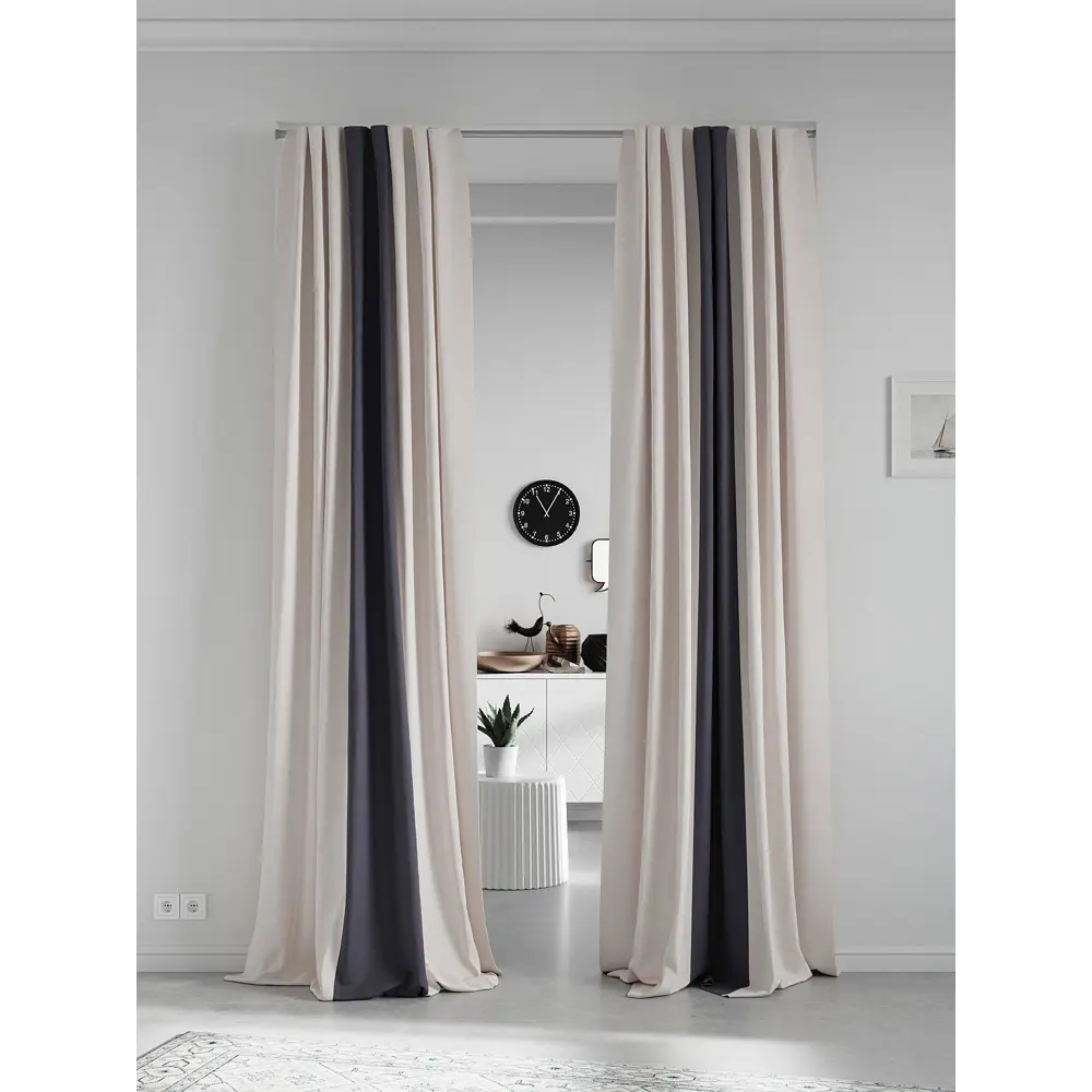 Фото 2 Комплект штор на ленте At Home Нобиус 180x340 см полиэстер цвет серый AA213560-340 Фото 2 Комплект штор на ленте At Home Нобиус 180x340 см полиэстер цвет серый AA213560-340