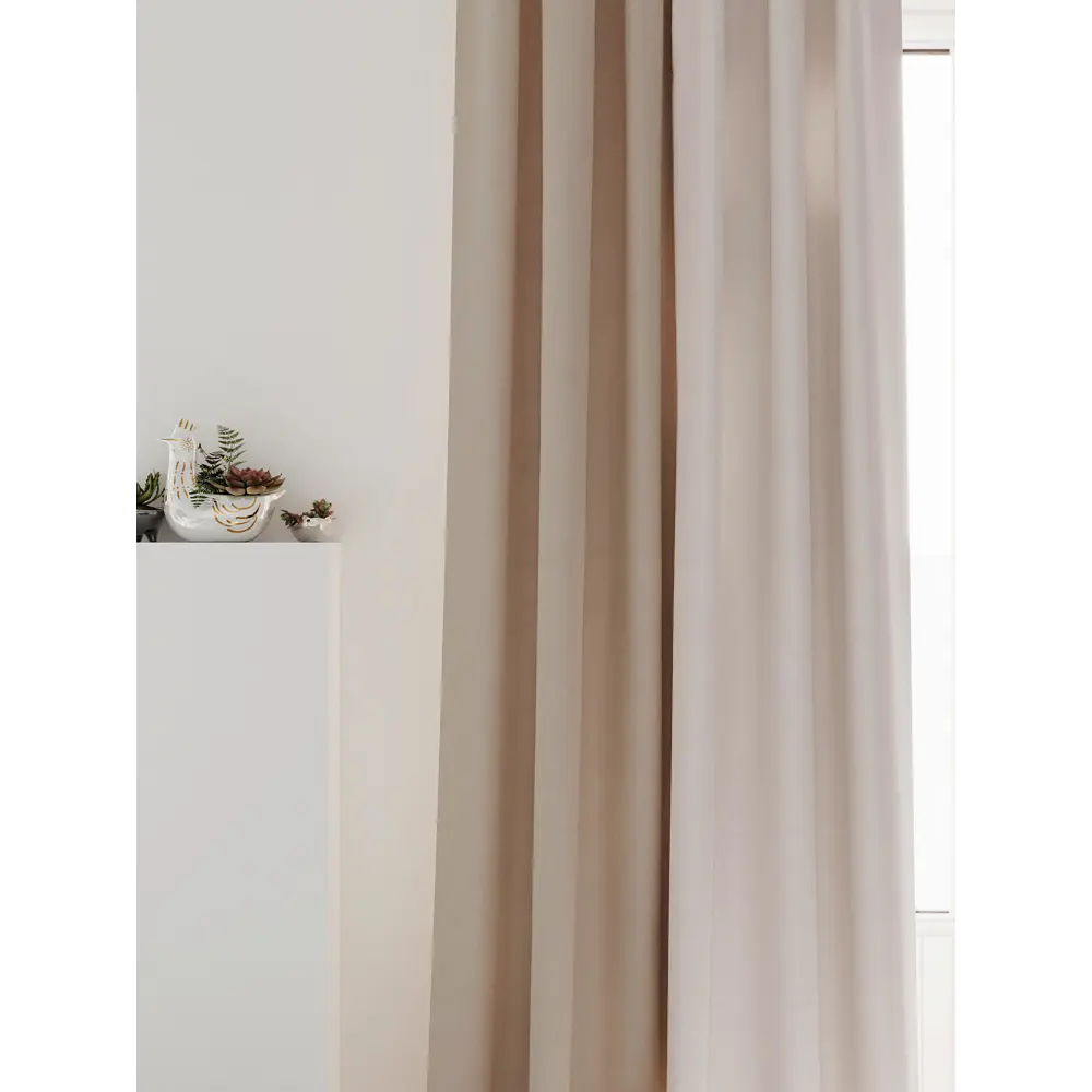 Фото 6 Комплект штор на ленте At Home Нобиус 145x300 см полиэстер цвет бежевый AA213500-300