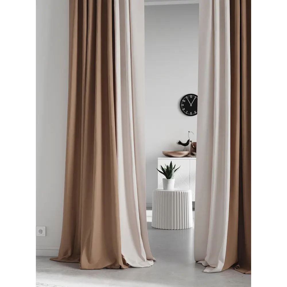 Фото 3 Комплект штор на ленте At Home Нобиус 145x240 см полиэстер цвет коричневый AA213590-240 Фото 3 Комплект штор на ленте At Home Нобиус 145x240 см полиэстер цвет коричневый AA213590-240