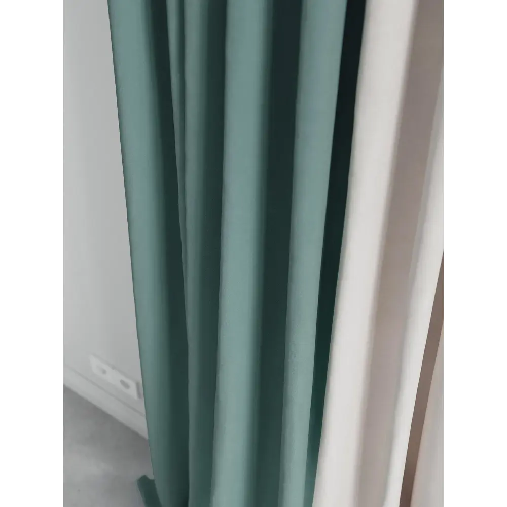 Фото 4 Комплект штор на ленте At Home Нобиус 145x340 см полиэстер цвет бирюзовый AA213596-340