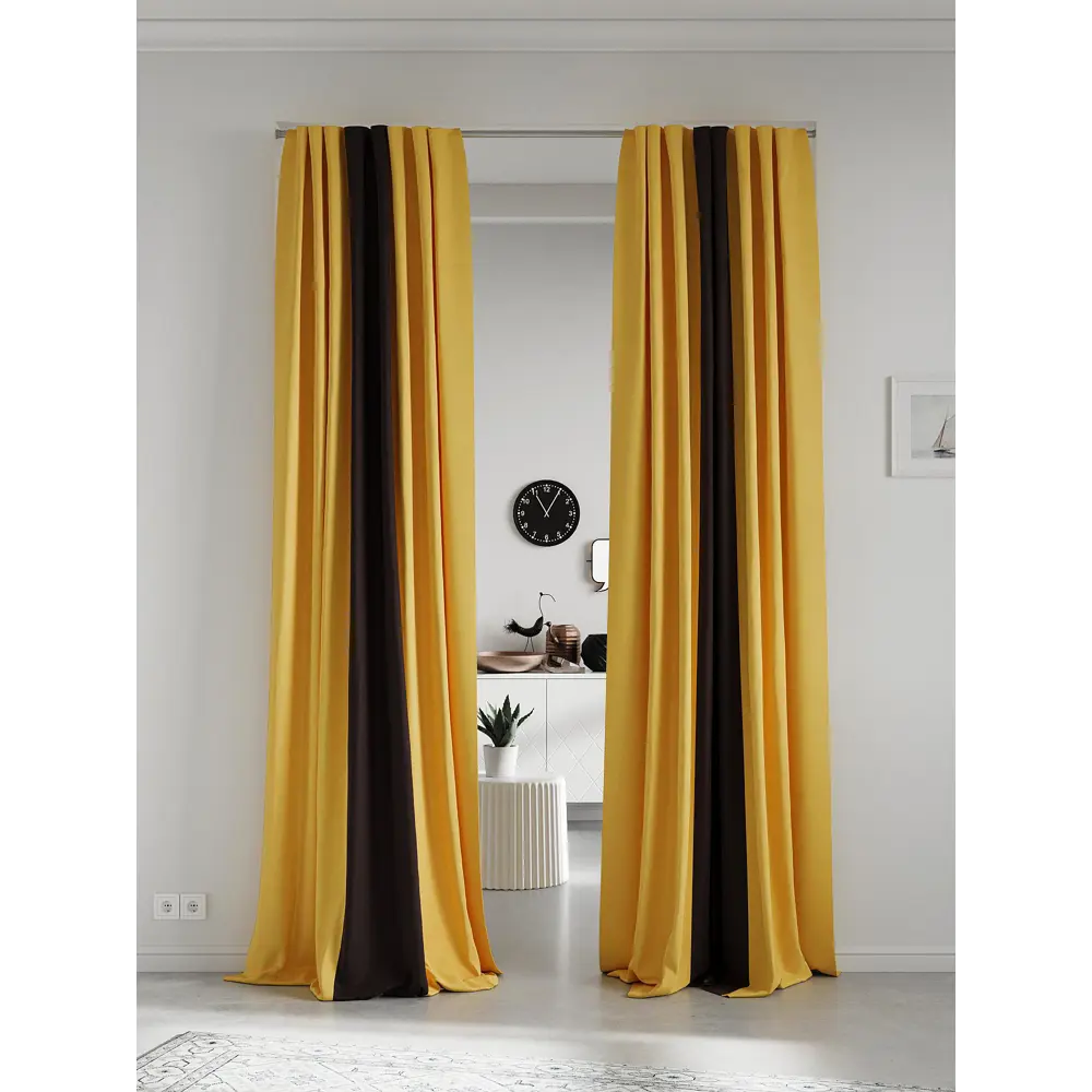 Фото 2 Комплект штор на ленте At Home Нобиус 180x230 см полиэстер цвет желтый AA213586-230 Фото 2 Комплект штор на ленте At Home Нобиус 180x230 см полиэстер цвет желтый AA213586-230