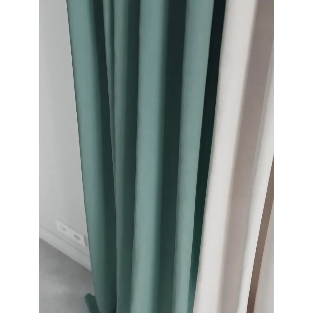 Фото 4 Комплект штор на ленте At Home Нобиус 145x320 см полиэстер цвет бирюзовый AA213596-320 Фото 4 Комплект штор на ленте At Home Нобиус 145x320 см полиэстер цвет бирюзовый AA213596-320