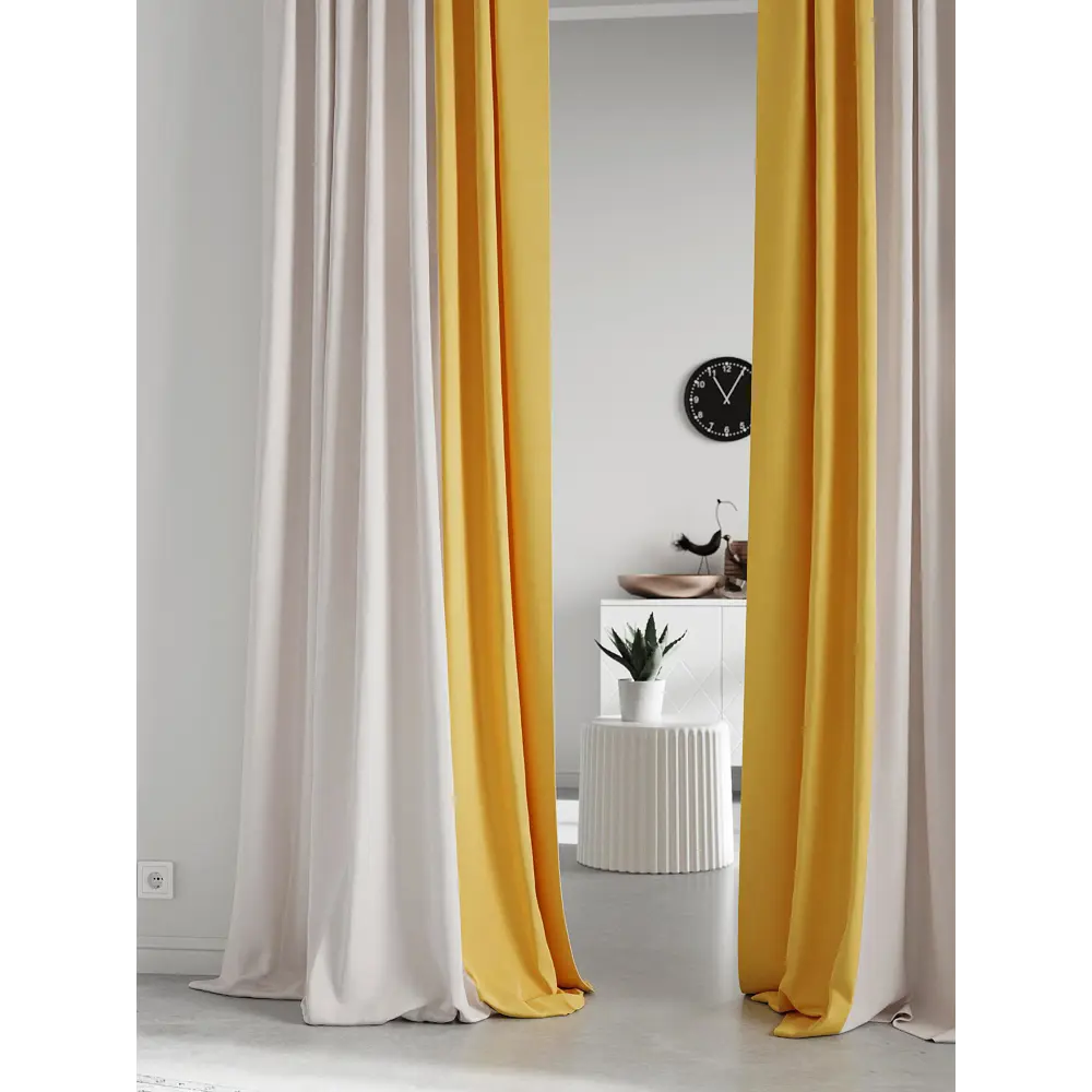 Фото 3 Комплект штор на ленте At Home Нобиус 145x250 см полиэстер цвет желтый AA213604-250 Фото 3 Комплект штор на ленте At Home Нобиус 145x250 см полиэстер цвет желтый AA213604-250