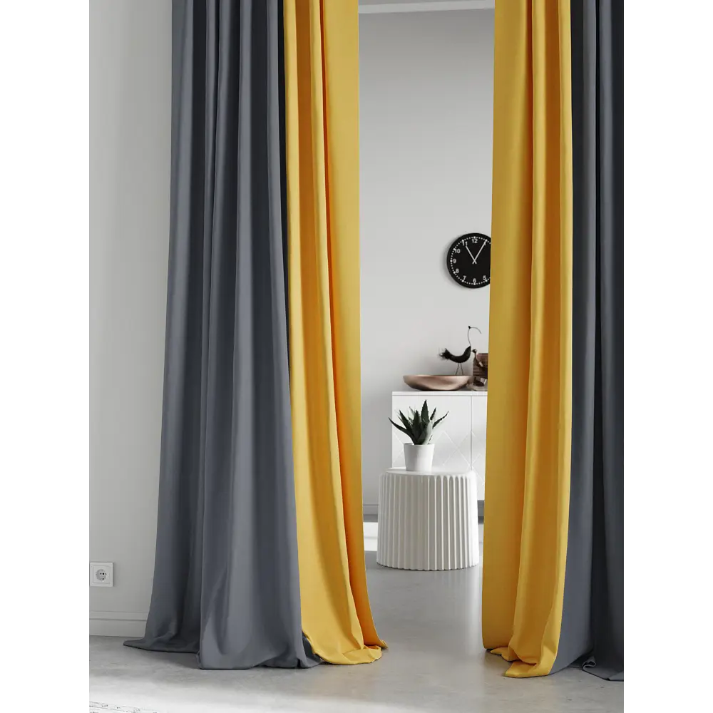 Фото 3 Комплект штор на ленте At Home Нобиус 145x290 см полиэстер цвет серый AA213610-290 Фото 3 Комплект штор на ленте At Home Нобиус 145x290 см полиэстер цвет серый AA213610-290