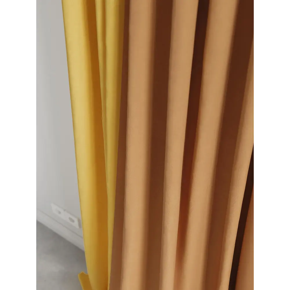 Фото 4 Комплект штор на ленте At Home Нобиус 145x260 см полиэстер цвет коричневый/желтый AA213633-260