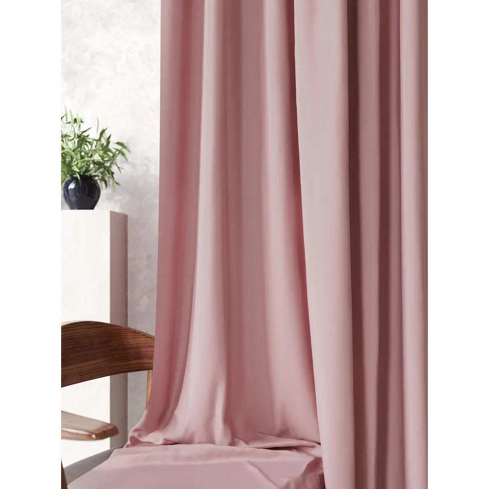Фото 6 Комплект штор на ленте At Home Блэки 150x270 см блэкаут цвет розовый AA213036-270