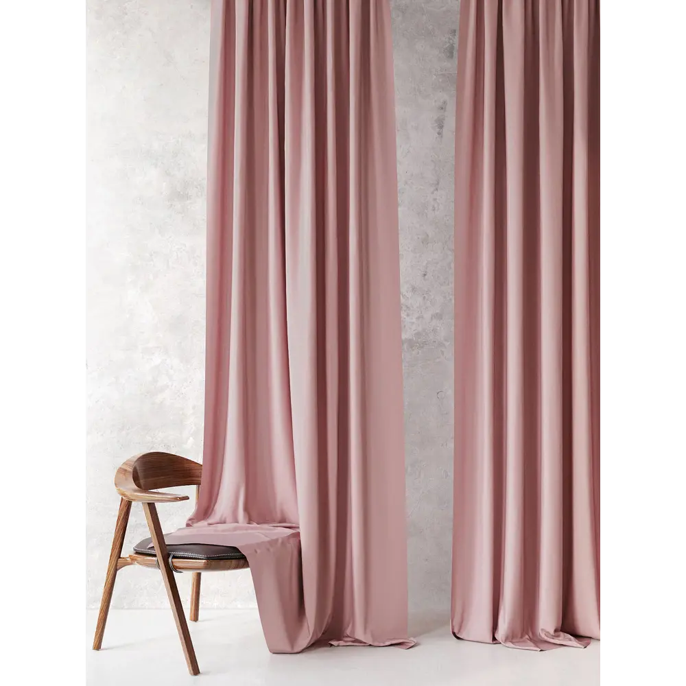 Фото 5 Комплект штор на ленте At Home Блэки 150x270 см блэкаут цвет розовый AA213036-270