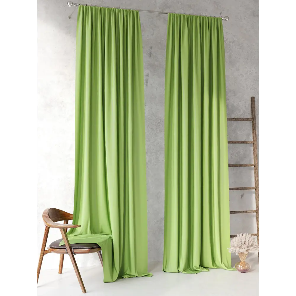 Фото 10 Комплект штор на ленте At Home Блэки 150x260 см блэкаут цвет зеленый AA213035-260 Фото 10 Комплект штор на ленте At Home Блэки 150x260 см блэкаут цвет зеленый AA213035-260