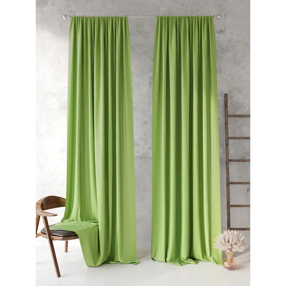 Фото 8 Комплект штор на ленте At Home Блэки 150x260 см блэкаут цвет зеленый AA213035-260 Фото 8 Комплект штор на ленте At Home Блэки 150x260 см блэкаут цвет зеленый AA213035-260