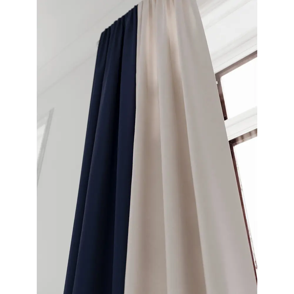 Фото 7 Комплект штор на ленте At Home Нобиус 145x300 см полиэстер цвет синий/голубой AA213513-300