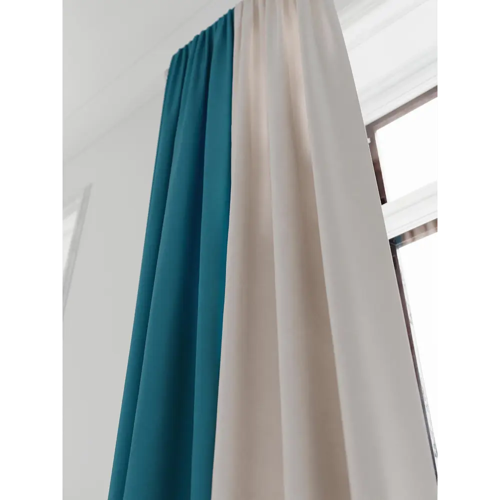 Фото 7 Комплект штор на ленте At Home Нобиус 145x230 см полиэстер цвет синий/голубой/бирюзовый AA213516-230