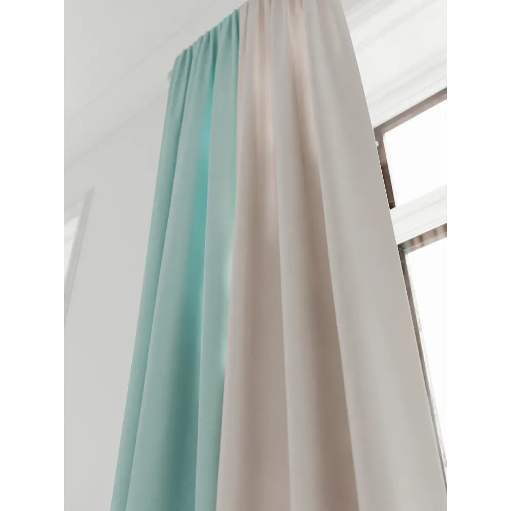 Фото 7 Комплект штор на ленте At Home Нобиус 145x340 см полиэстер цвет бирюзовый AA213514-340