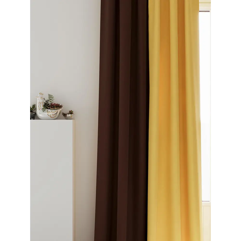 Фото 6 Комплект штор на ленте At Home Нобиус 145x230 см полиэстер цвет желтый AA213539-230 Фото 6 Комплект штор на ленте At Home Нобиус 145x230 см полиэстер цвет желтый AA213539-230