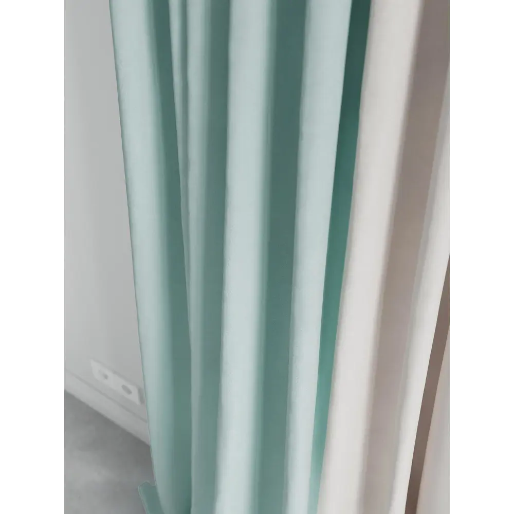 Фото 4 Комплект штор на ленте At Home Нобиус 145x240 см полиэстер цвет бирюзовый AA213595-240