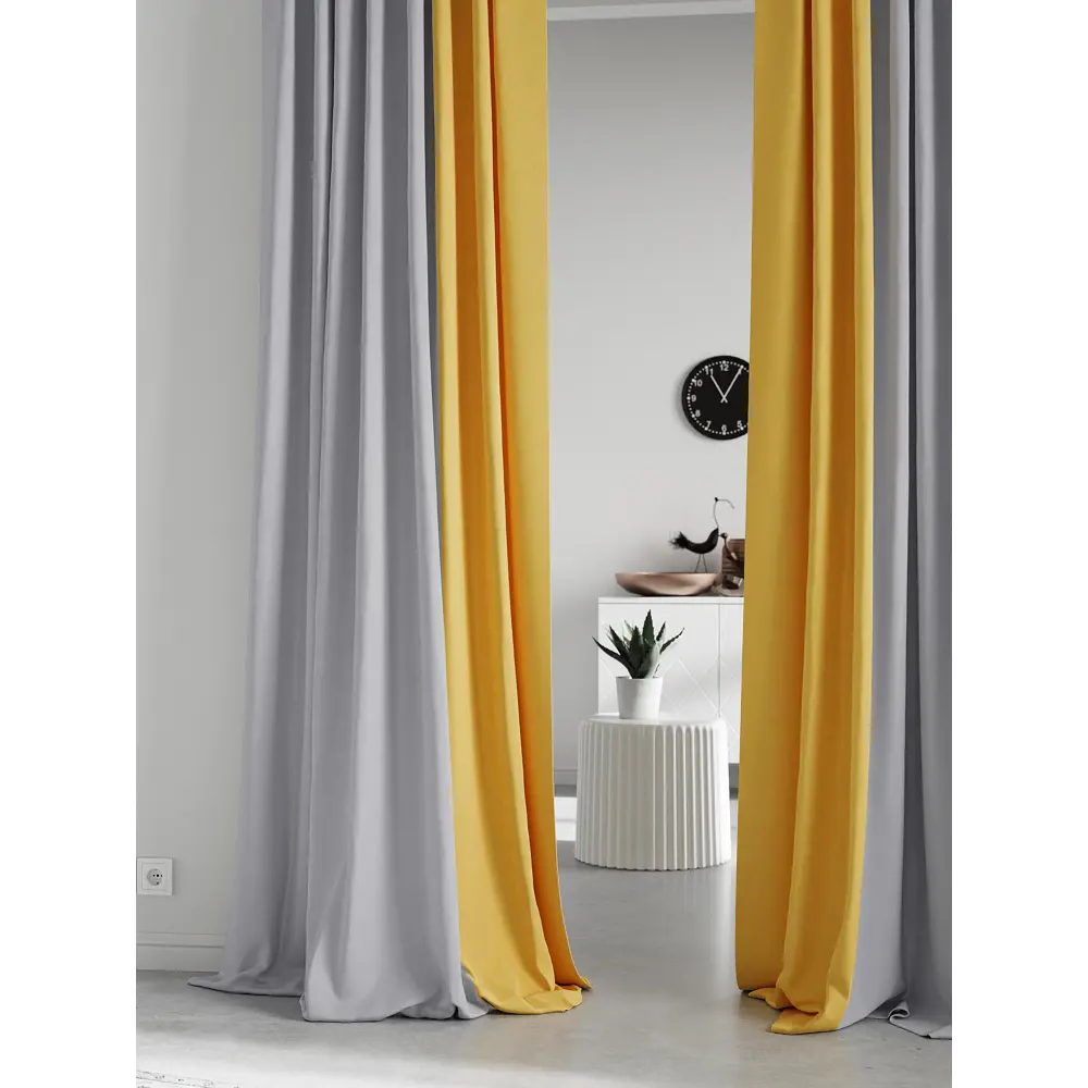 Фото 3 Комплект штор на ленте At Home Нобиус 145x280 см полиэстер цвет серый AA213612-280 Фото 3 Комплект штор на ленте At Home Нобиус 145x280 см полиэстер цвет серый AA213612-280