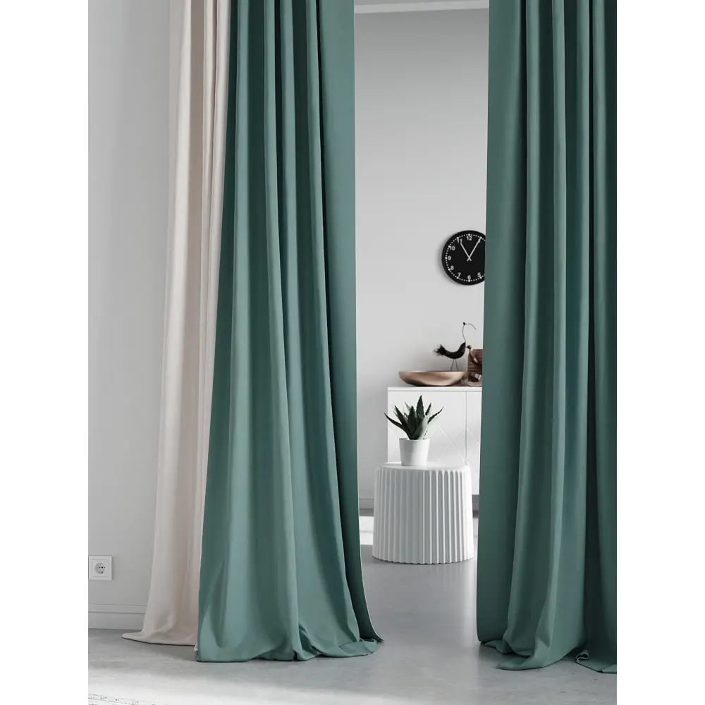 Фото 3 Комплект штор на ленте At Home Нобиус 145x320 см полиэстер цвет бирюзовый AA213624-320 Фото 3 Комплект штор на ленте At Home Нобиус 145x320 см полиэстер цвет бирюзовый AA213624-320