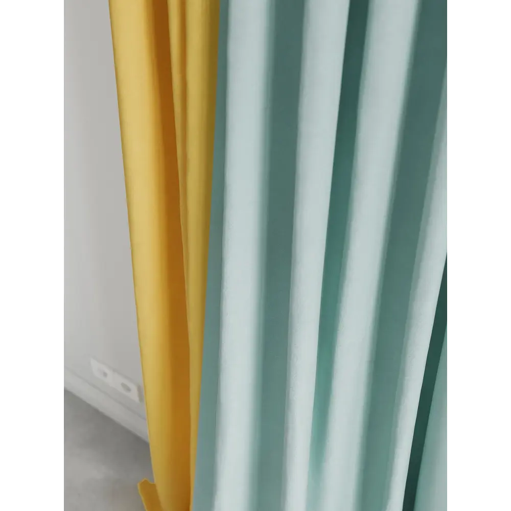 Фото 4 Комплект штор на ленте At Home Нобиус 145x290 см полиэстер цвет бирюзовый AA213637-290