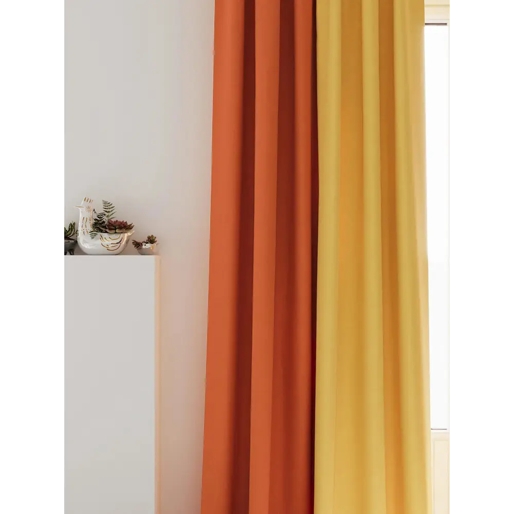 Фото 6 Комплект штор на ленте At Home Нобиус 145x240 см полиэстер цвет оранжевый AA213528-240 Фото 6 Комплект штор на ленте At Home Нобиус 145x240 см полиэстер цвет оранжевый AA213528-240