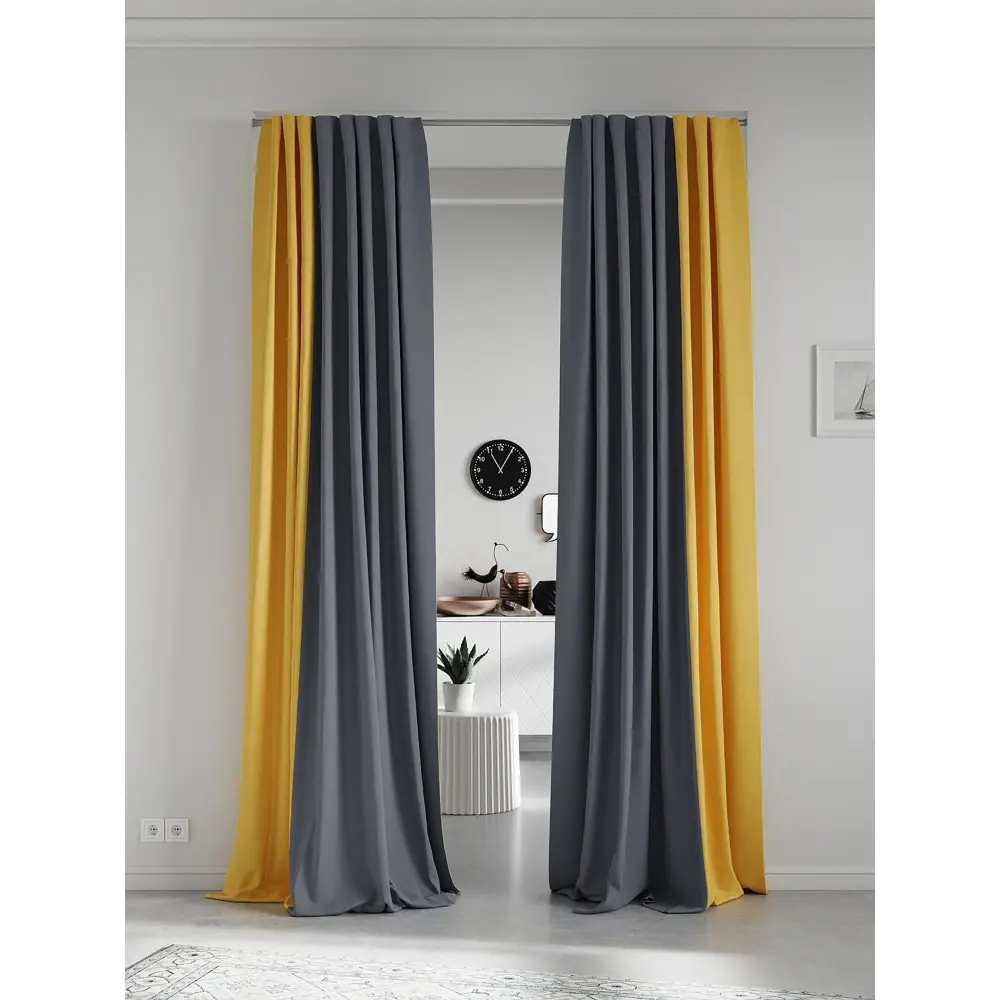 Фото 2 Комплект штор на ленте At Home Нобиус 145x250 см полиэстер цвет серый AA213636-250 Фото 2 Комплект штор на ленте At Home Нобиус 145x250 см полиэстер цвет серый AA213636-250