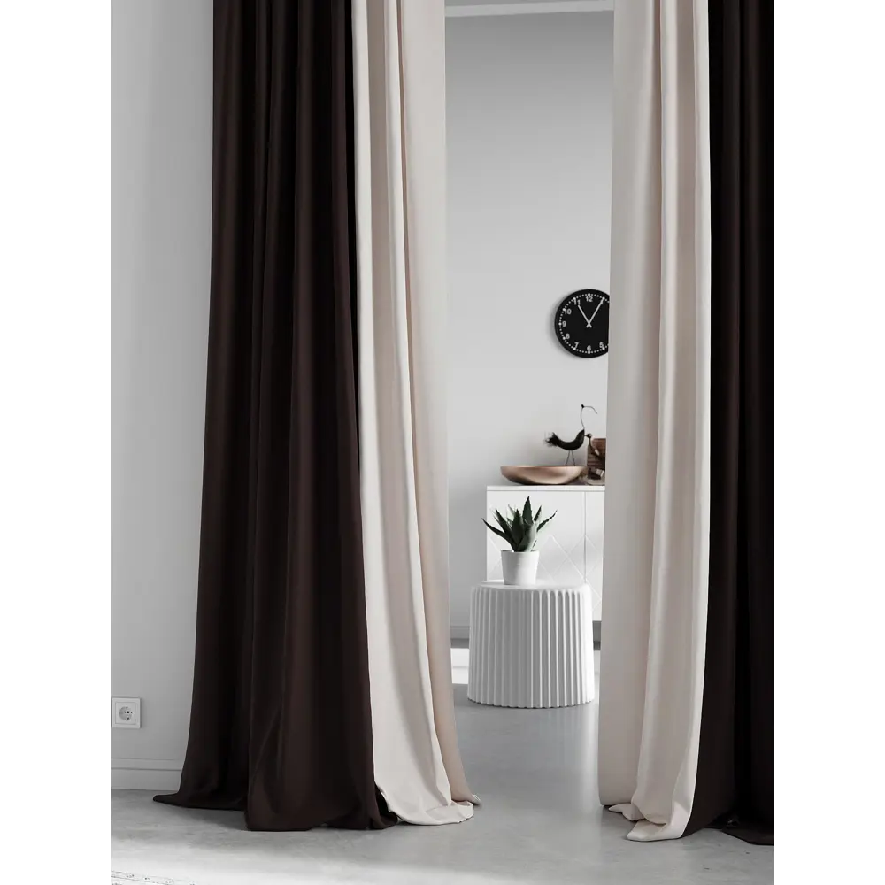 Фото 3 Комплект штор на ленте At Home Нобиус 145x260 см полиэстер цвет бежевый AA213603-260