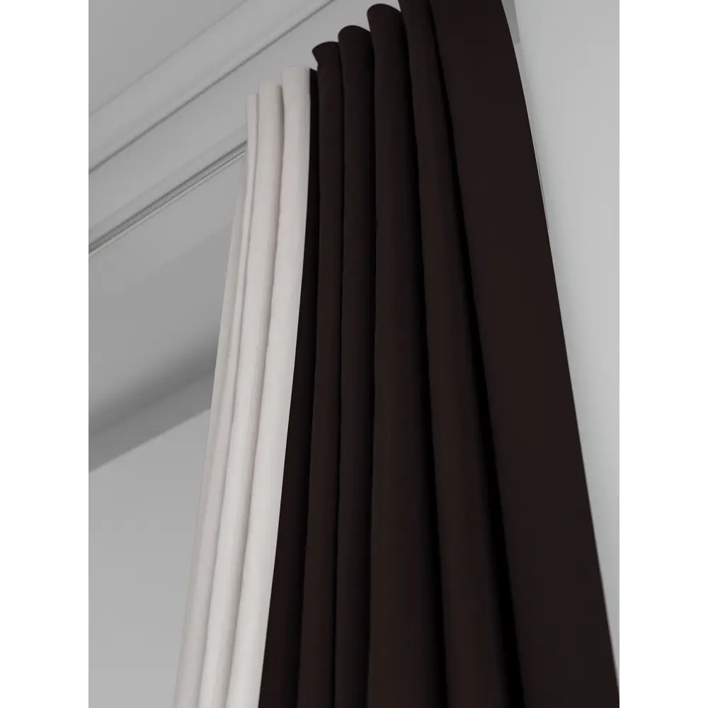 Фото 5 Комплект штор на ленте At Home Нобиус 145x260 см полиэстер цвет бежевый AA213603-260