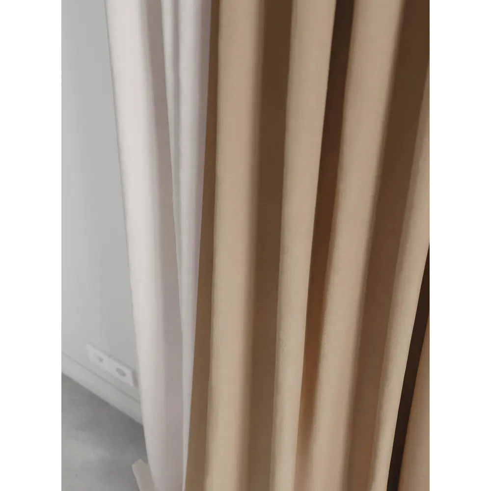 Фото 4 Комплект штор на ленте At Home Нобиус 145x270 см полиэстер цвет бежевый AA213617-270