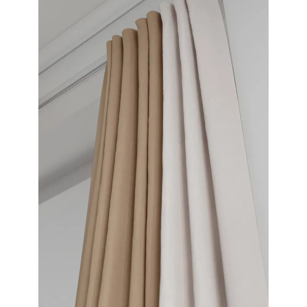 Фото 5 Комплект штор на ленте At Home Нобиус 145x270 см полиэстер цвет бежевый AA213617-270