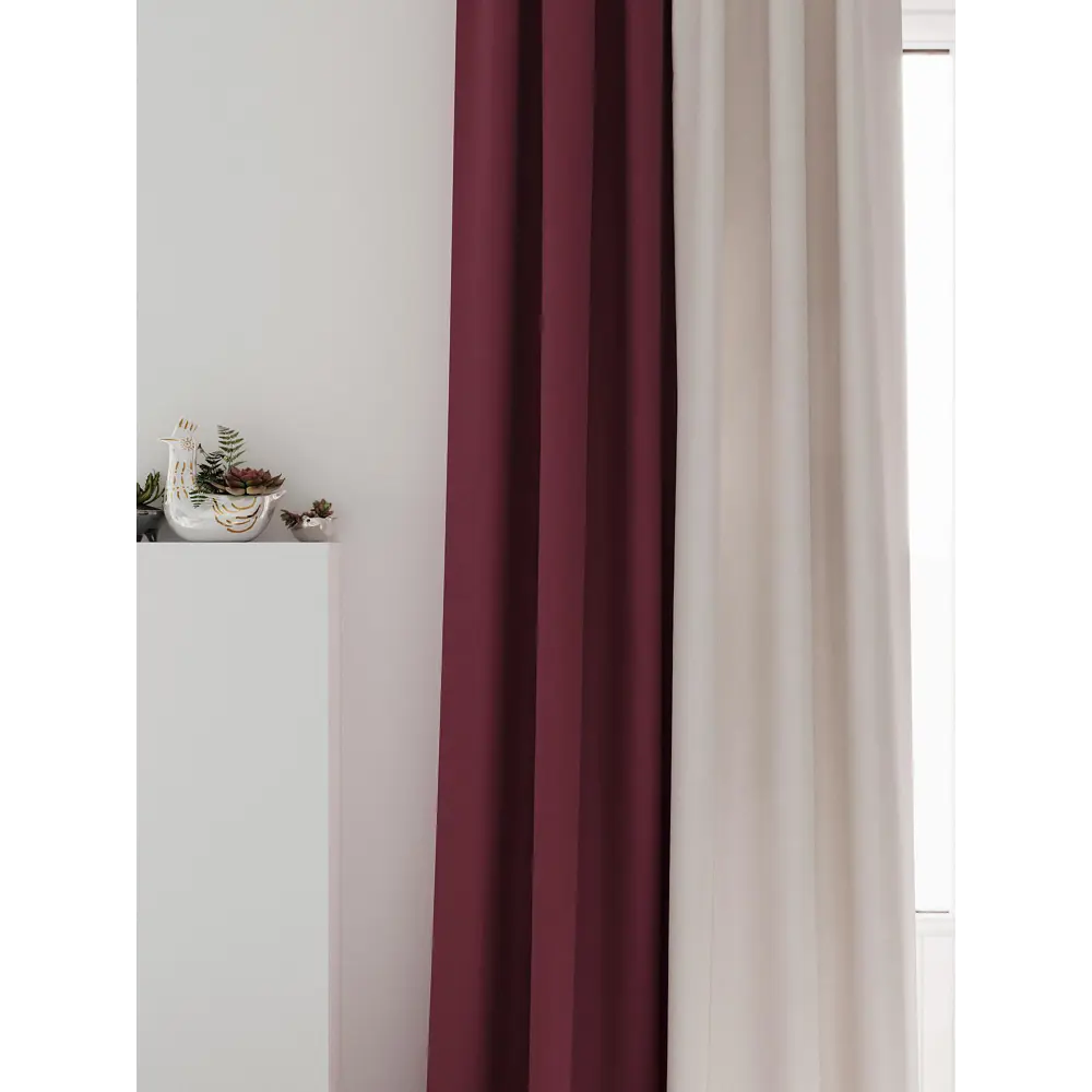 Фото 6 Комплект штор на ленте At Home Нобиус 145x270 см полиэстер цвет фиолетовый AA213522-270