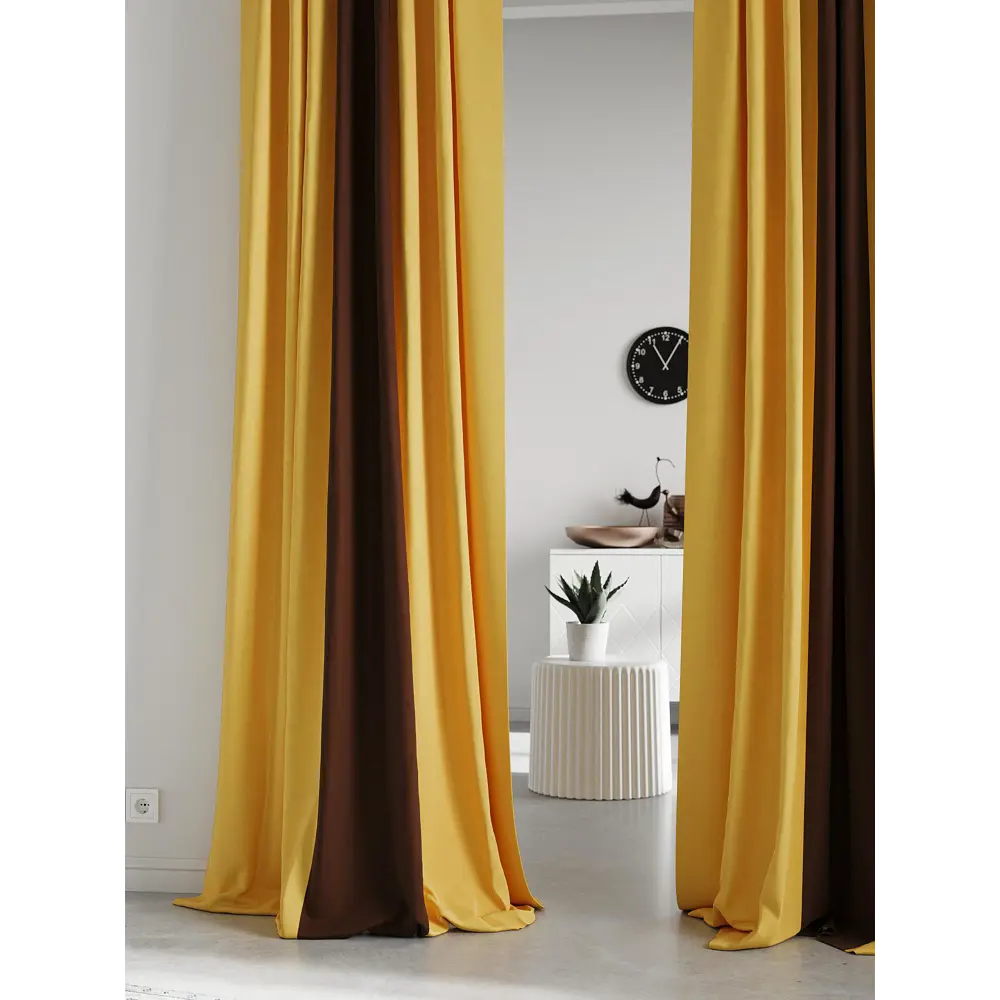 Фото 3 Комплект штор на ленте At Home Нобиус 180x290 см полиэстер цвет коричневый AA213575-290