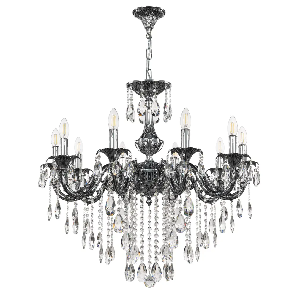Фото Люстра подвесная Bohemia ivele crystal 410377 10 ламп 20 м² цвет серебро Фото Люстра подвесная Bohemia ivele crystal 410377 10 ламп 20 м² цвет серебро