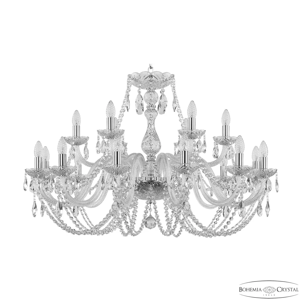 Фото Люстра подвесная Bohemia ivele crystal 73195 18 ламп 36 м² цвет никель Фото Люстра подвесная Bohemia ivele crystal 73195 18 ламп 36 м² цвет никель