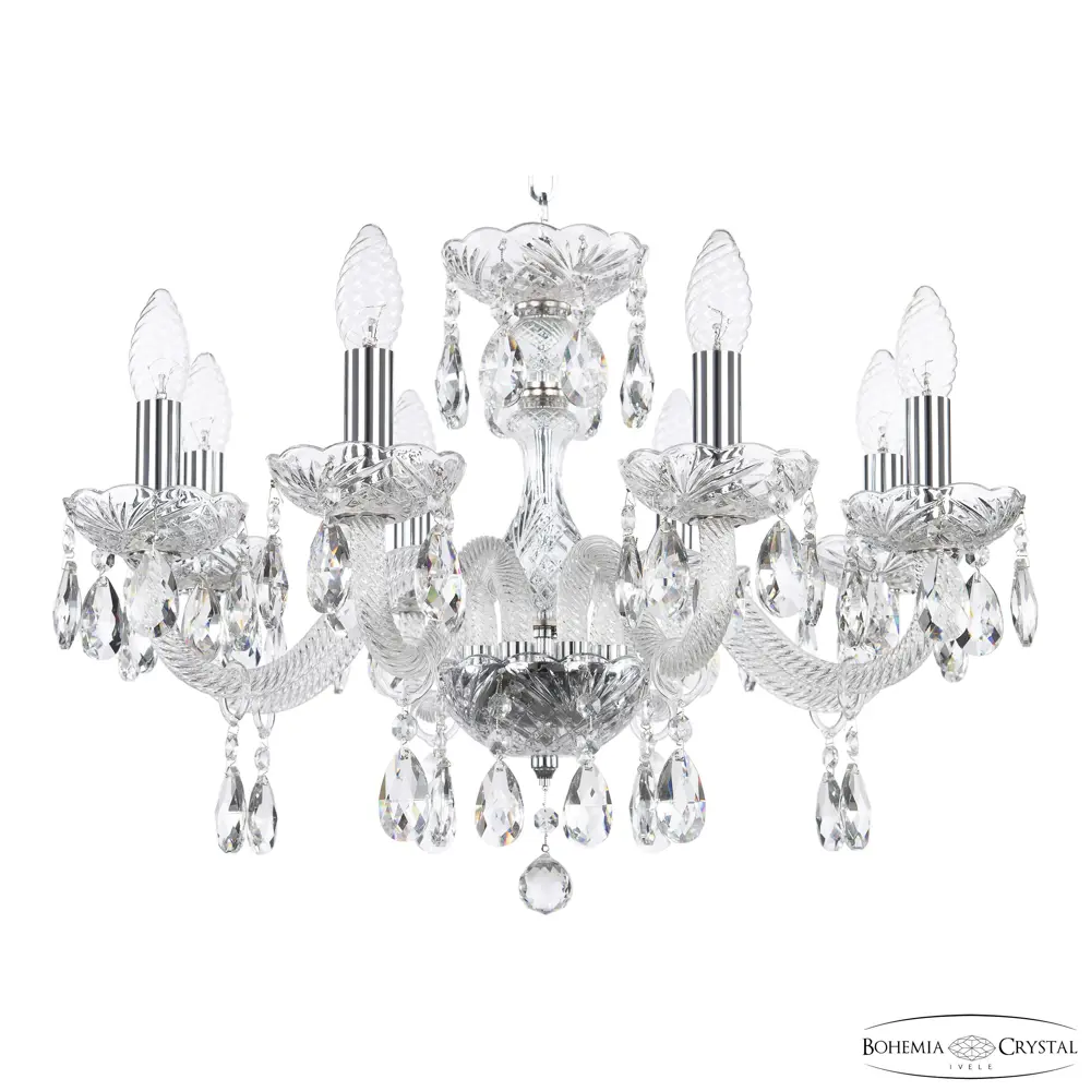 Фото Люстра подвесная Bohemia ivele crystal 321455 321455 8 ламп 16 м² цвет никель Фото Люстра подвесная Bohemia ivele crystal 321455 321455 8 ламп 16 м² цвет никель