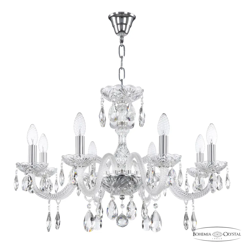 Фото Люстра подвесная Bohemia ivele crystal 321492 321492 8 ламп 16 м² цвет никель Фото Люстра подвесная Bohemia ivele crystal 321492 321492 8 ламп 16 м² цвет никель