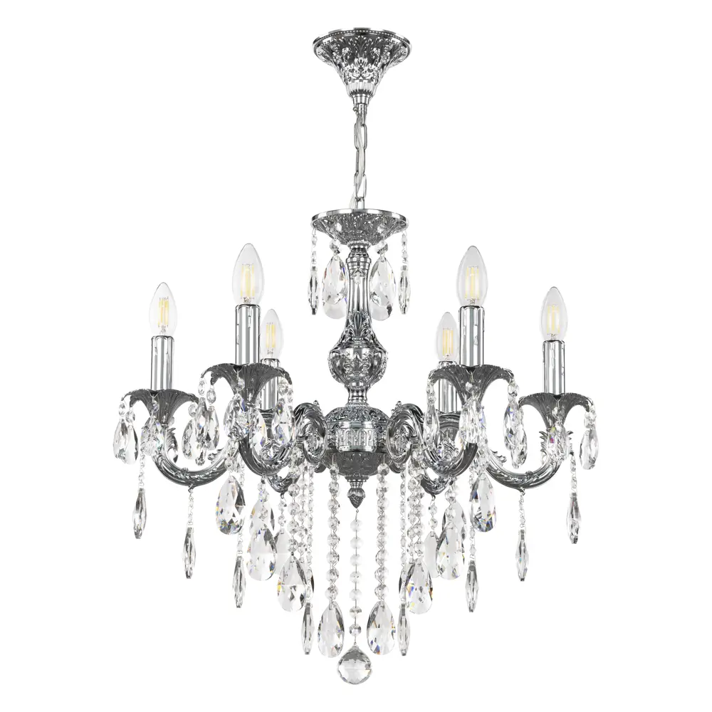 Фото Люстра подвесная Bohemia ivele crystal 427021 427021 6 ламп 12 м² цвет никель Фото Люстра подвесная Bohemia ivele crystal 427021 427021 6 ламп 12 м² цвет никель